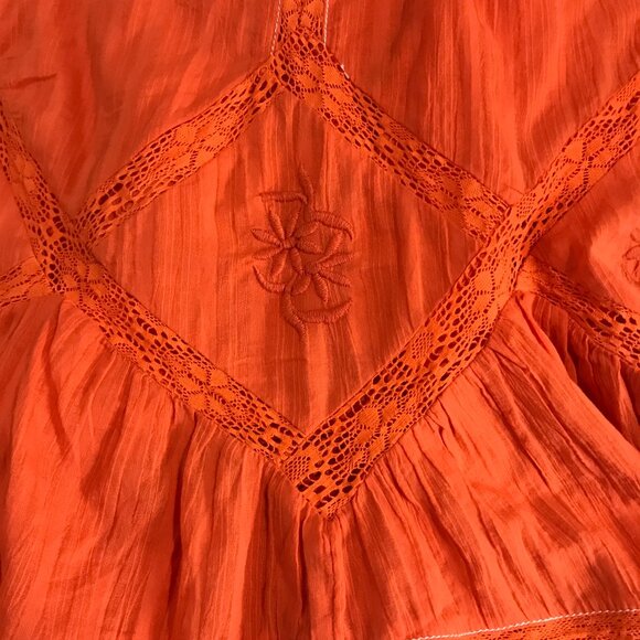 Women's Free People Orange Maxi Sundress NWT Size M - Picture 11 of 11